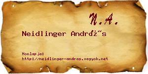 Neidlinger András névjegykártya